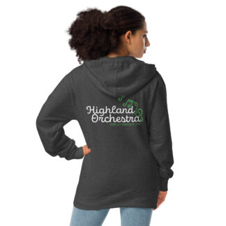 Highland Orchestra fleece zip up hoodie, Grey
