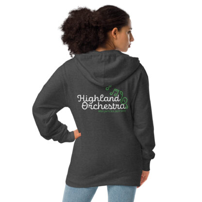 Highland Orchestra fleece zip up hoodie, Grey